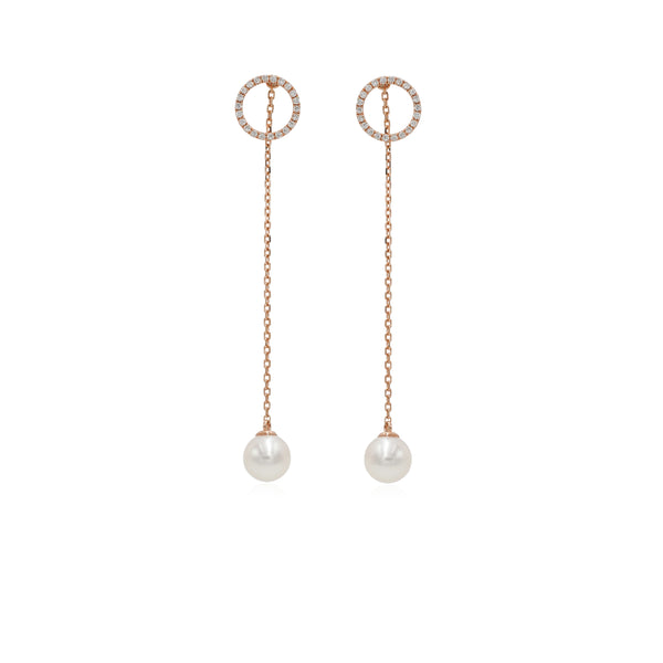 Diamond Pearl Earrings