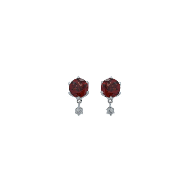 Garnet Diamond Earrings